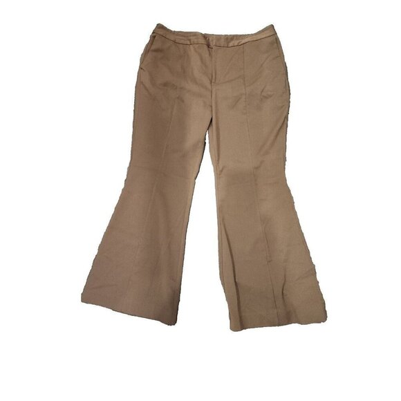 Eloquii Pants High Rise Brown Flare Leg Trouser Stretch Women's 16 - Picture 1 of 8